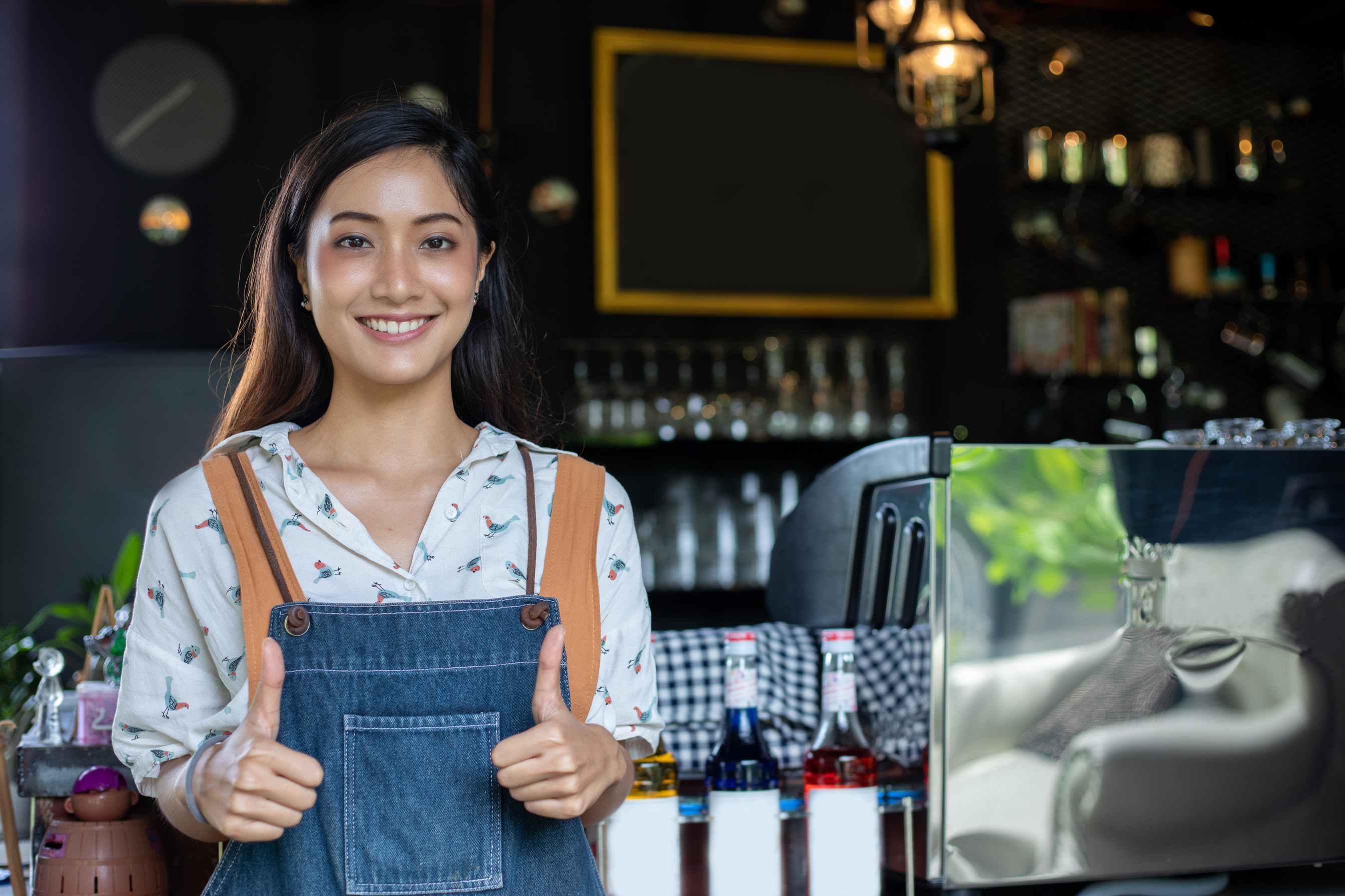 Barista Giving Thumbs Up